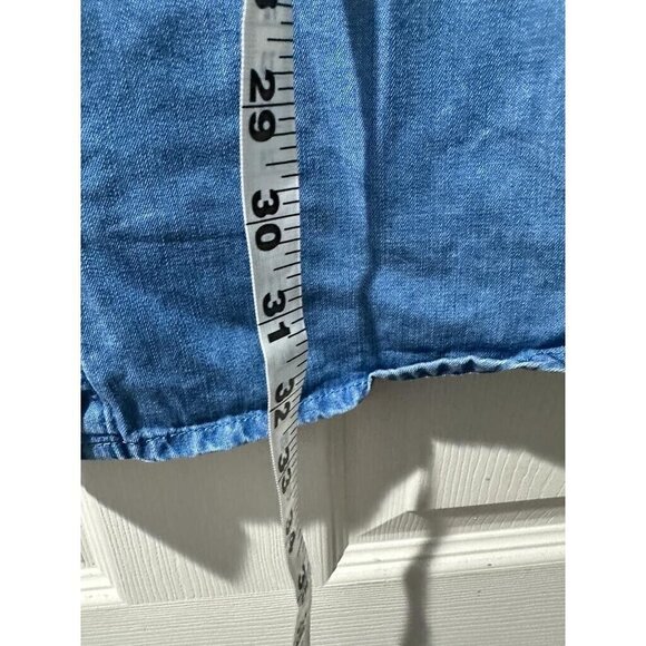 Lulus Chambray Button Down Shirts Dress Tencel Women Blue Size S Denim - Picture 12 of 12